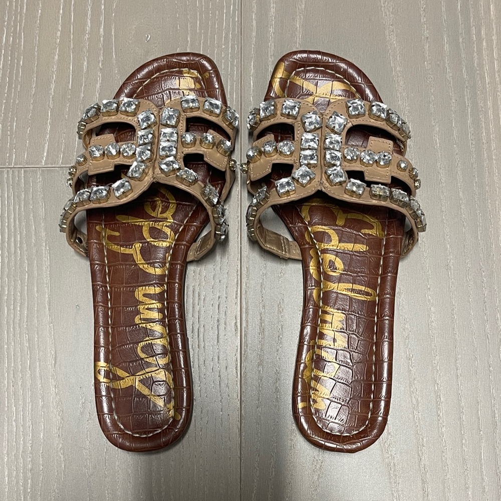 Sam Edelman Brown and Tan Crystal Sandals